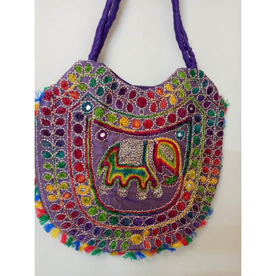 SBL3F-Elephant embroidered fabric bag