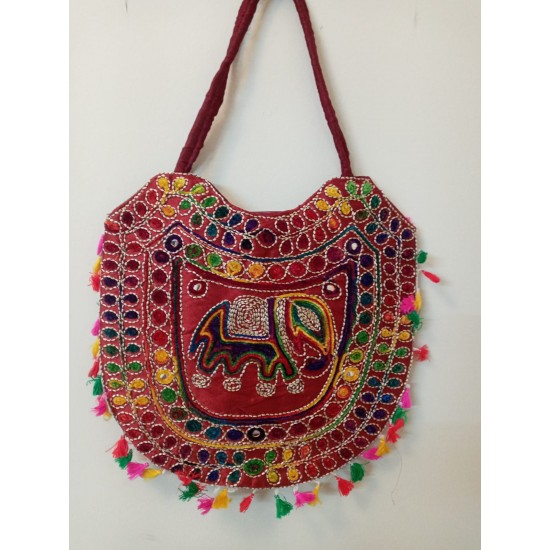 SBL3G-Elephant embroidered fabric bag