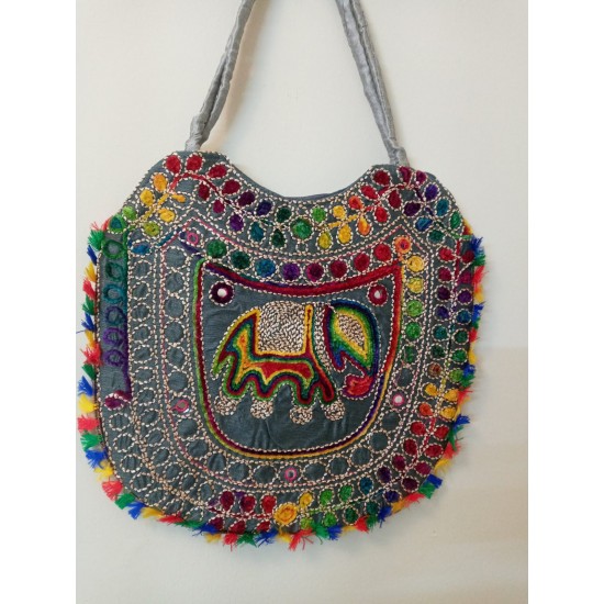 SBL3K-Elephant embroidered fabric bag