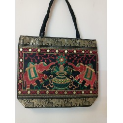 SBL5B-Banarasi Elephant embroidered fabric Bag