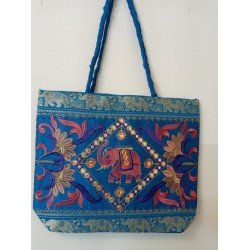 SBL5C-Banarasi Elephant embroidered fabric Bag