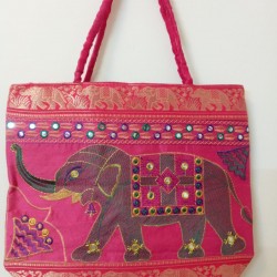 SBL5D-Banarasi Elephant embroidered fabric Bag