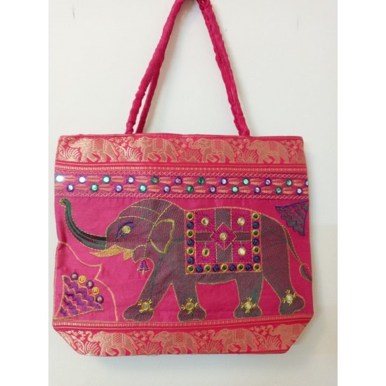 SBL5D-Banarasi Elephant embroidered fabric Bag