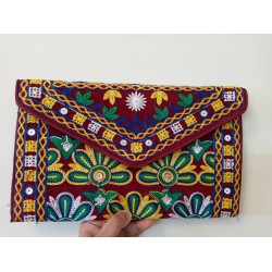 SBL6A-Hand embroidered fabric clutch bag