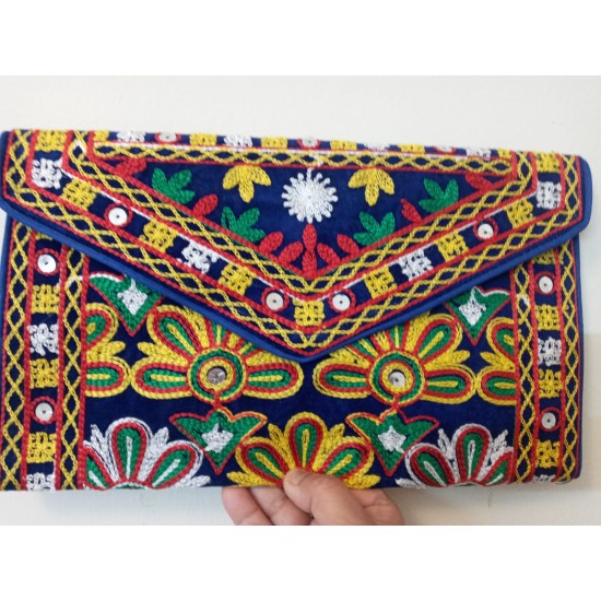 SBL 6B-Hand embroidered fabric clutch bag