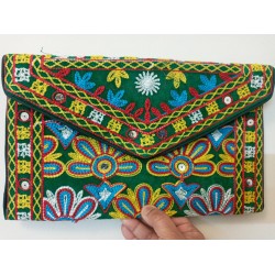 SBL6D-Hand embroidered fabric clutch bag