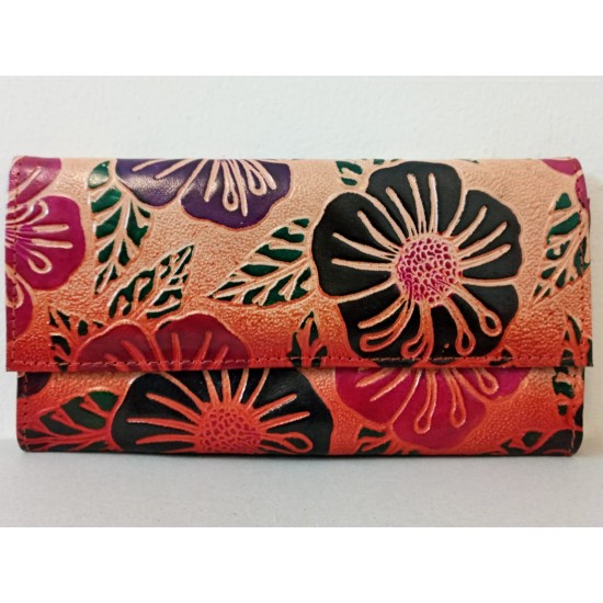 SBL13A-Figure Embossed  Leather clutch bag- size 9 x 5 inch