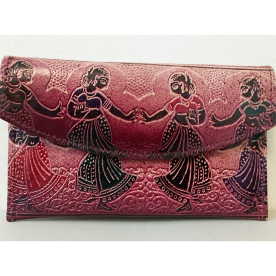 SBL14F-Figure Embossed Leather purse size 8 x 5 inch