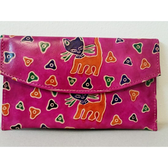 SBL14G-Figure Embossed Leather purse size 8 x 5 inch