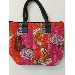 SBK 1A-Hand embroidered kantha fabric bag- size 16 x 12 inches