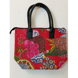 SBK 1D-Hand embroidered kantha fabric bag- size 16 x 12 inches