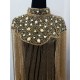 SPH 4-Collared ponch0 with Rainbow Crystals & Golden Bead