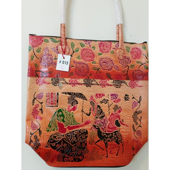 013 C-Figure Embossed Pure Leather Shoulder Bags (Big)- size 15x16 inches