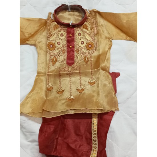 S 9C - Annaprason silk dhuti punjabi set for baby boy - Price on request